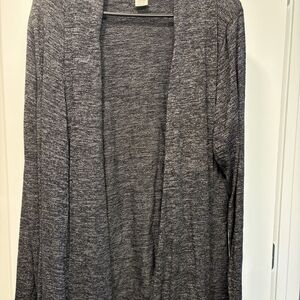 Charcoal Open-Front Women's Cardigan